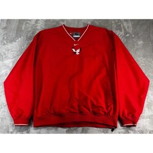 Nike Windbreaker Pullover Mens XL Red Side Zip Eagle Logo Eastern Washington EWU